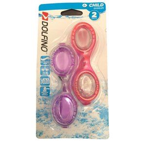 Kid’s Swim Goggles 2 Pack Pink & Purple (Latex Free)
